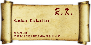 Radda Katalin névjegykártya